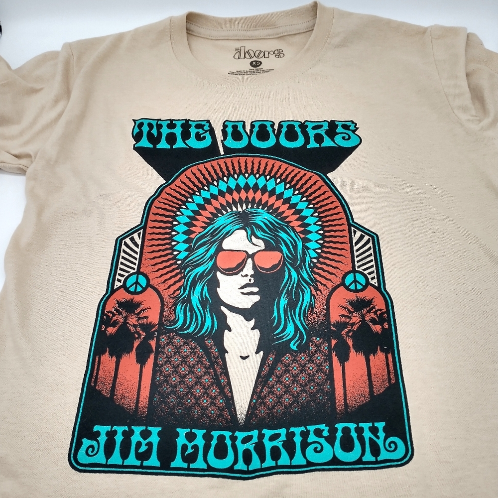 The Doors Jim Morrison Psychedelic Print T Shirt Women's Size XS